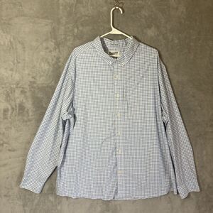 Duluth Untucked Mens 2X Long Sleeve Blue Plaid Standard Fit Nylon Spandex Pocket